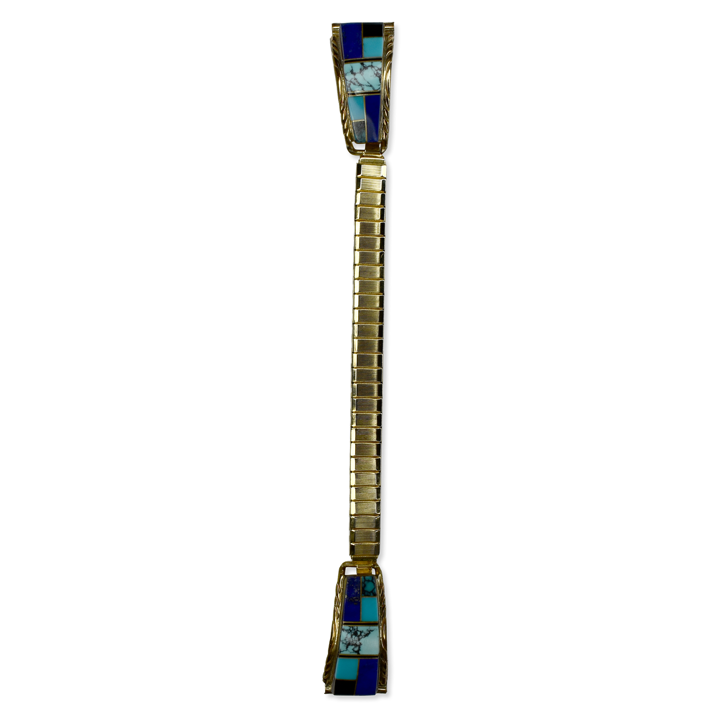 Midnight Mesa Gold-Filled Watch Band with Turquoise, Lapis Lazuli & Onyx
