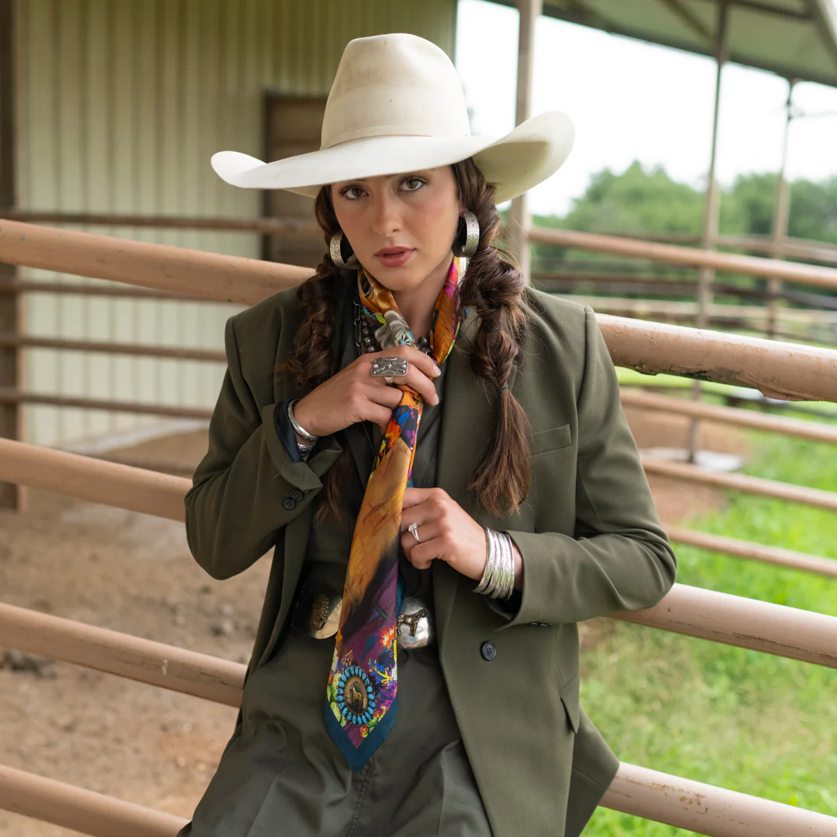 Fringe "Queen of the Rodeo" by Amy Moorhouse Silk Wild Rag
