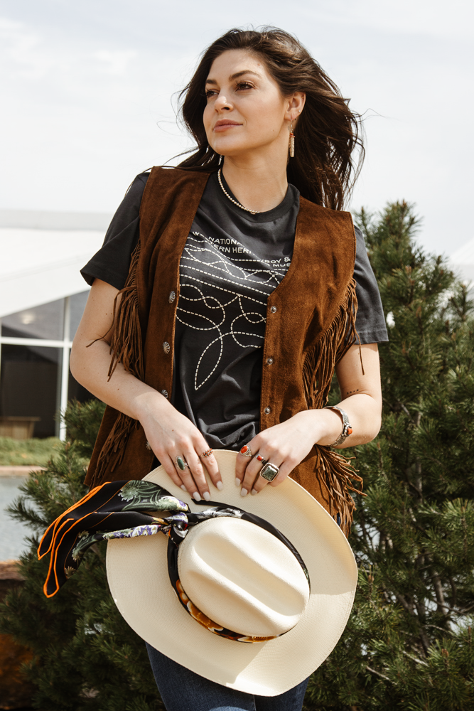 Women's Scully Suede Fringe Snap Vest - Cafe Brown