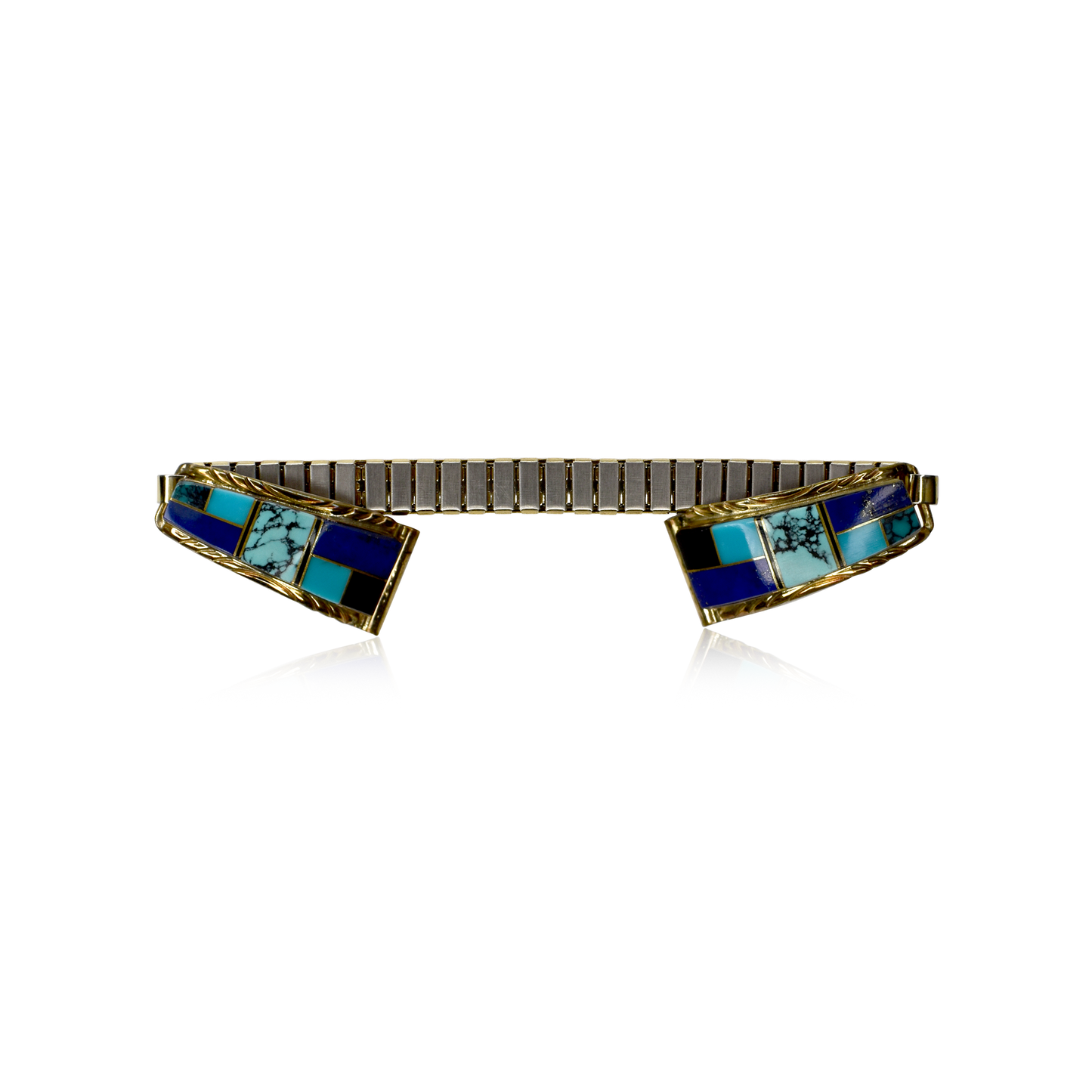 Midnight Mesa Gold-Filled Watch Band with Turquoise, Lapis Lazuli & Onyx