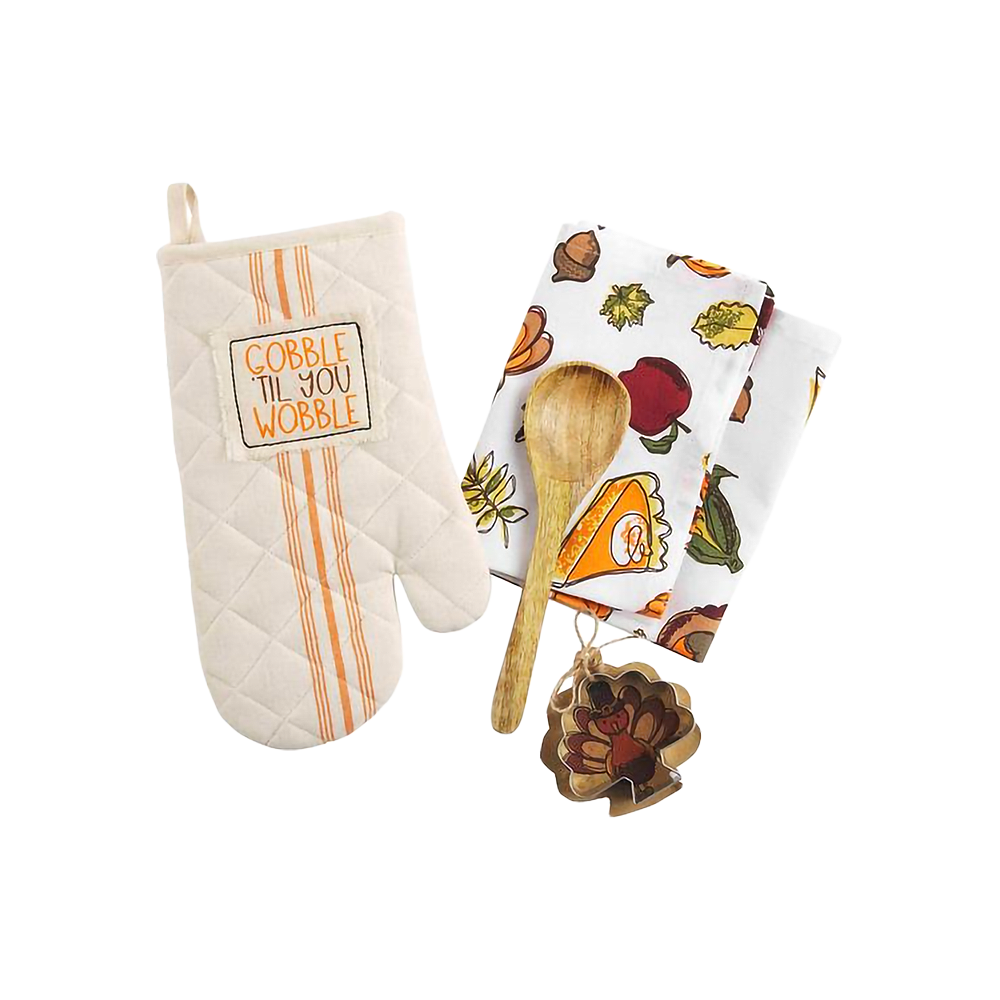 Gobble Thanksgiving Oven Mitt Set