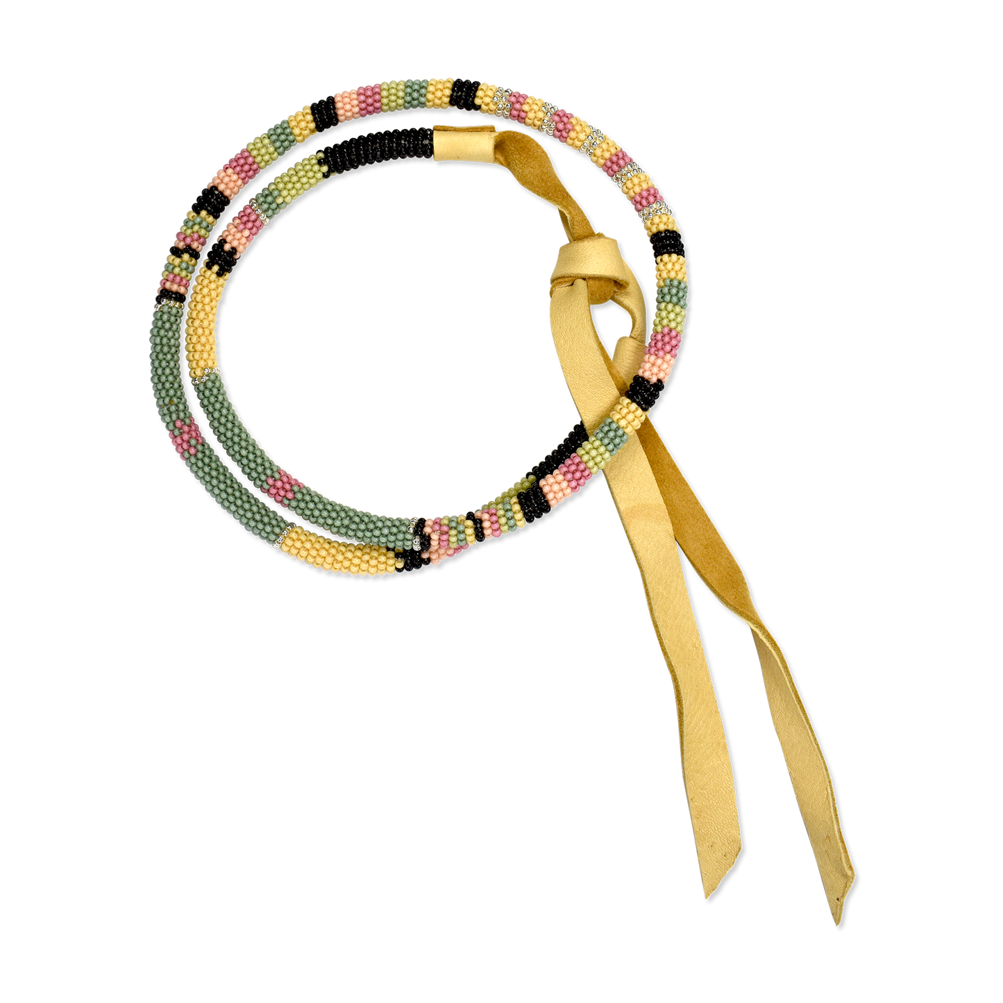 Apache Plume Hand Beaded Hat Band by Kerry Myers