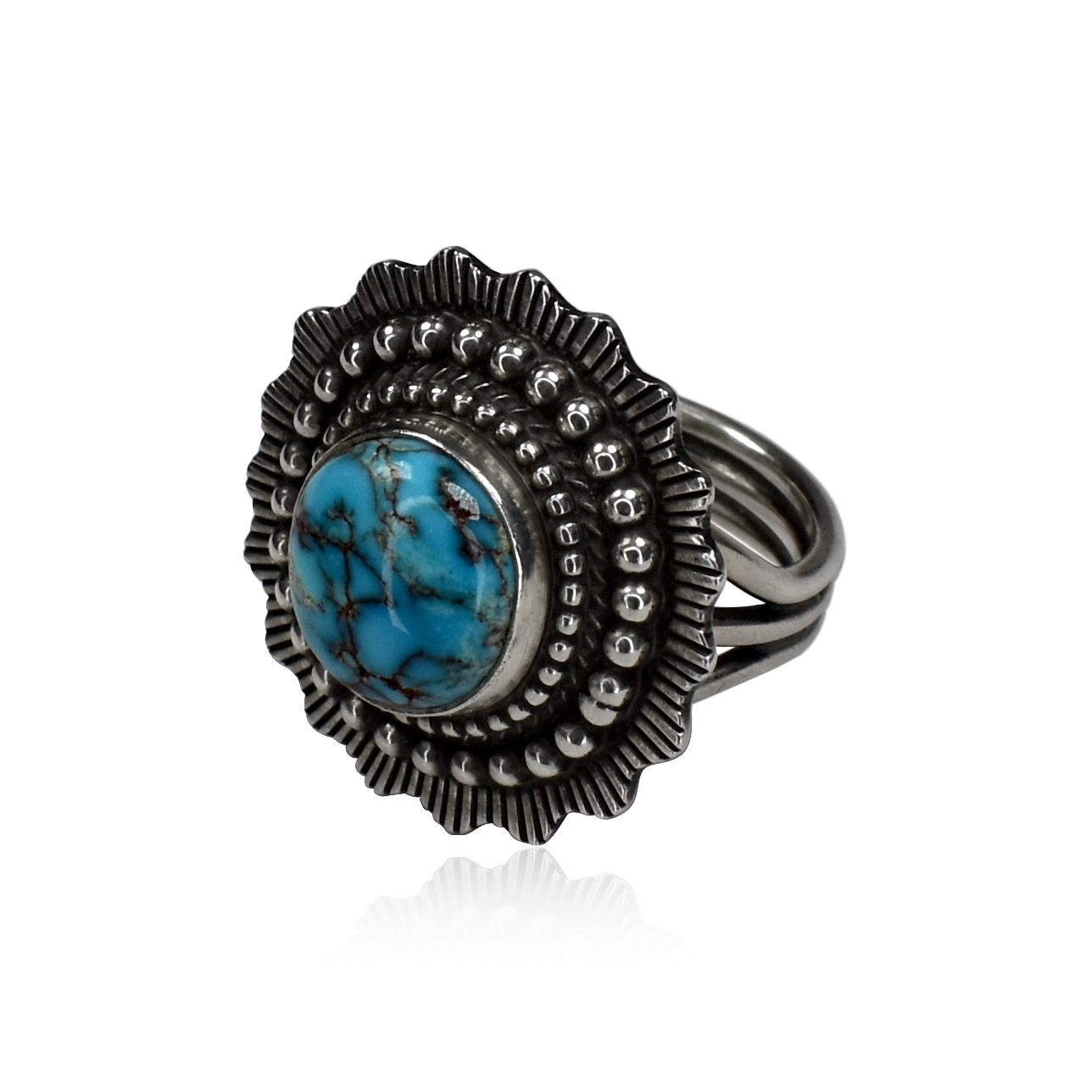 Egyptian Turquoise Ring in Sunray Setting by Chris Billie