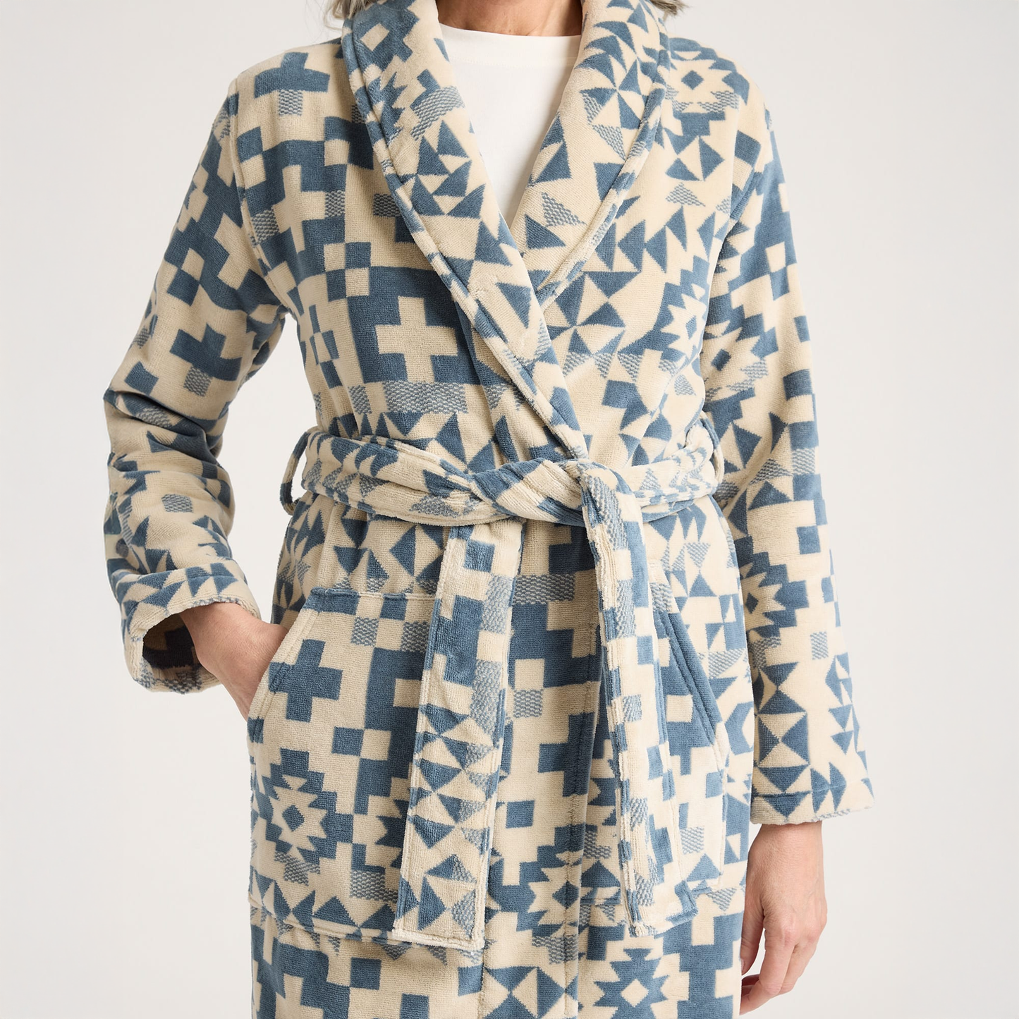 Pendleton Women's Blue Ridge Cotton Terry Velour Bathrobe