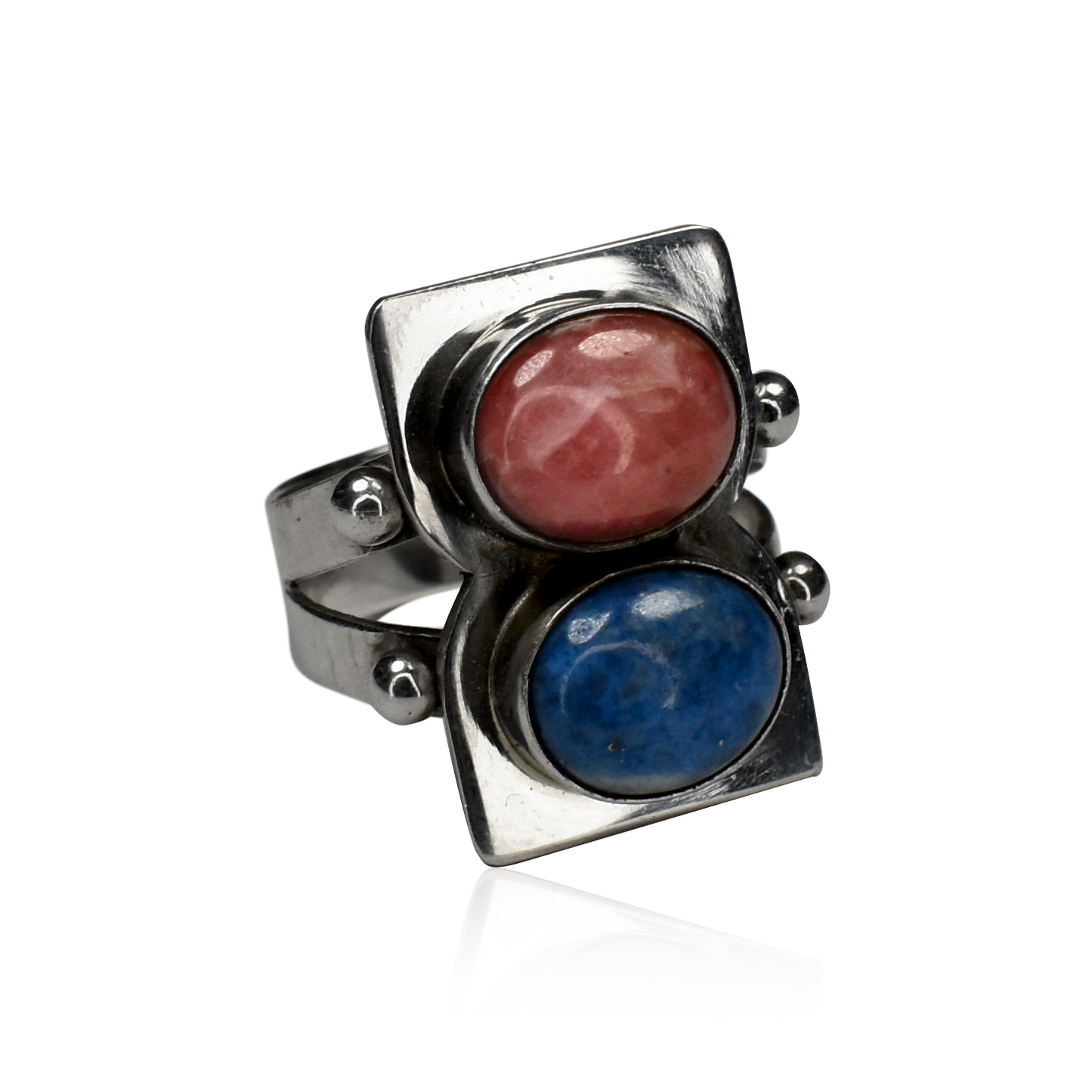 Rose Quartz and Lapis Lazuli Ring by Benjamin Piaso