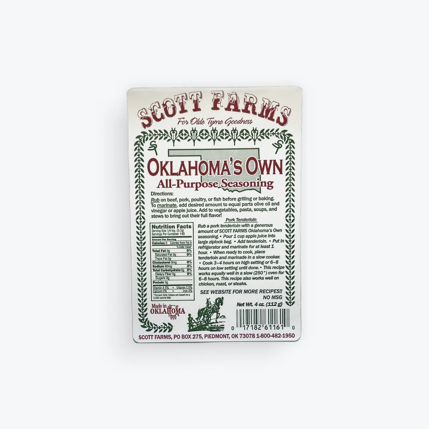 Scott Farms Oklahoma's Own All-Purpose Seasoning
