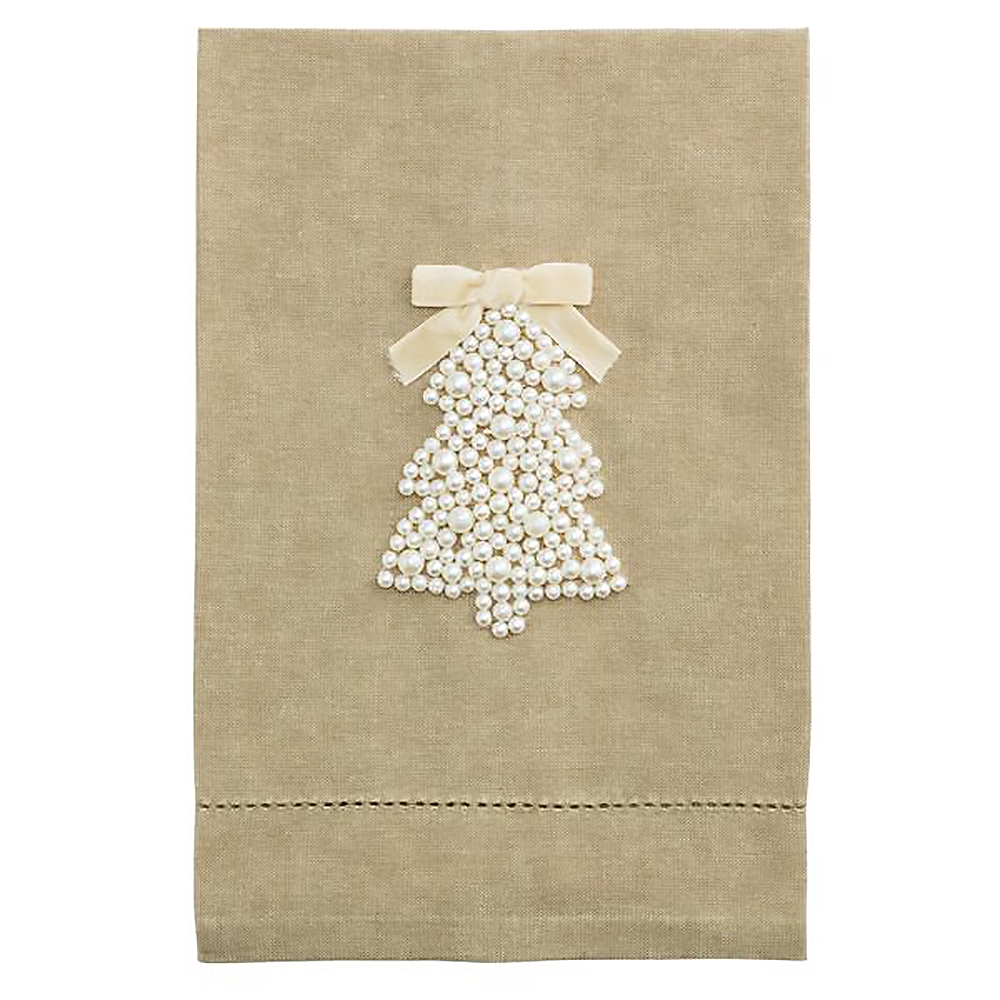 White Christmas Pearl Tea Towels