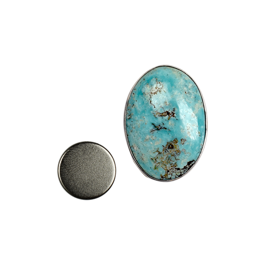 Hallett Peak Medium Oval Magnetic Hat Pin - Kingman Turquoise