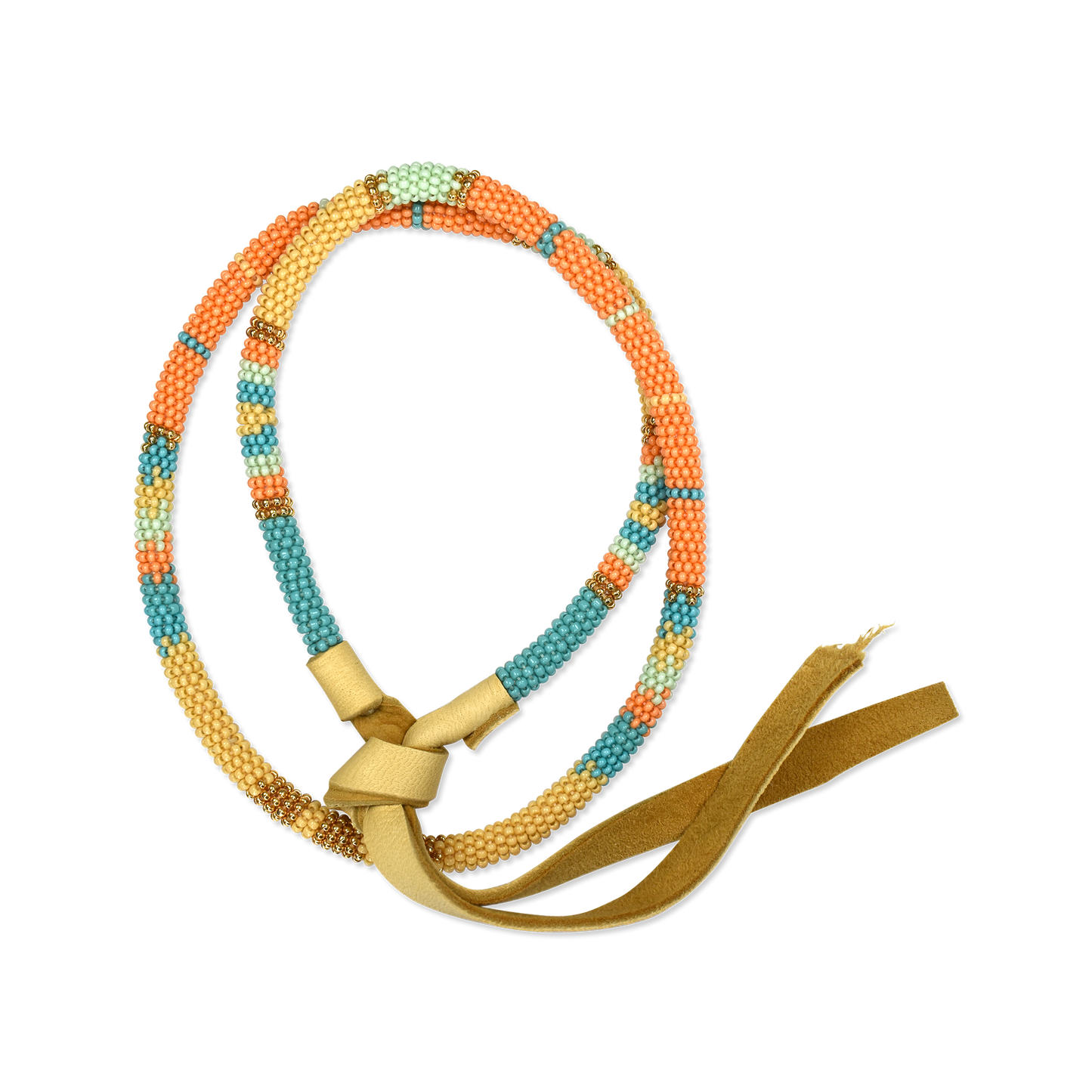 Coral Globemallow Hand Beaded Hat Band by Kerry Myers