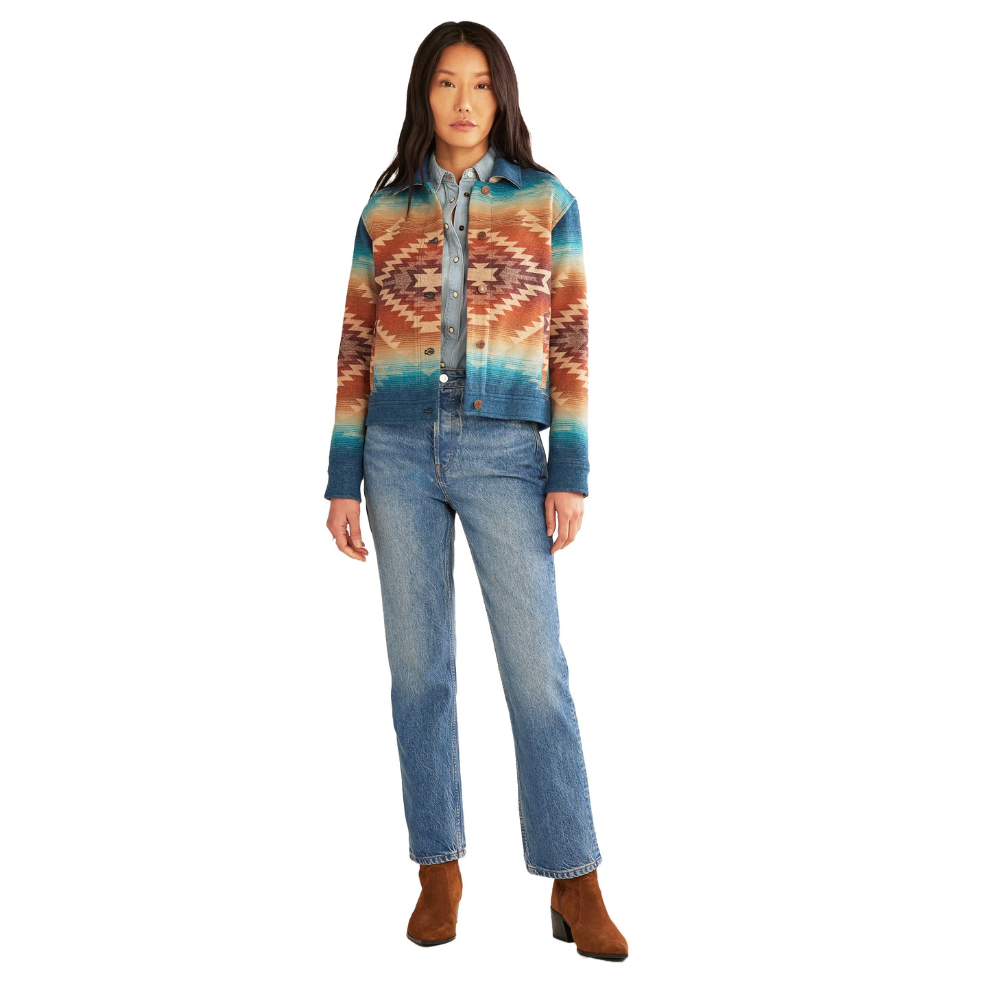 Pendleton Women's Canyon Wool Jacket - Turquoise Pagosa Springs