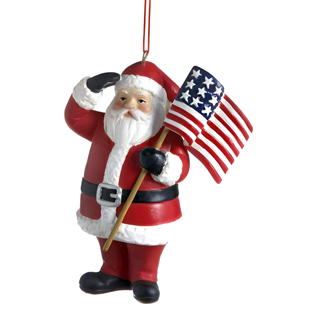 Patriotic Santa Ornament