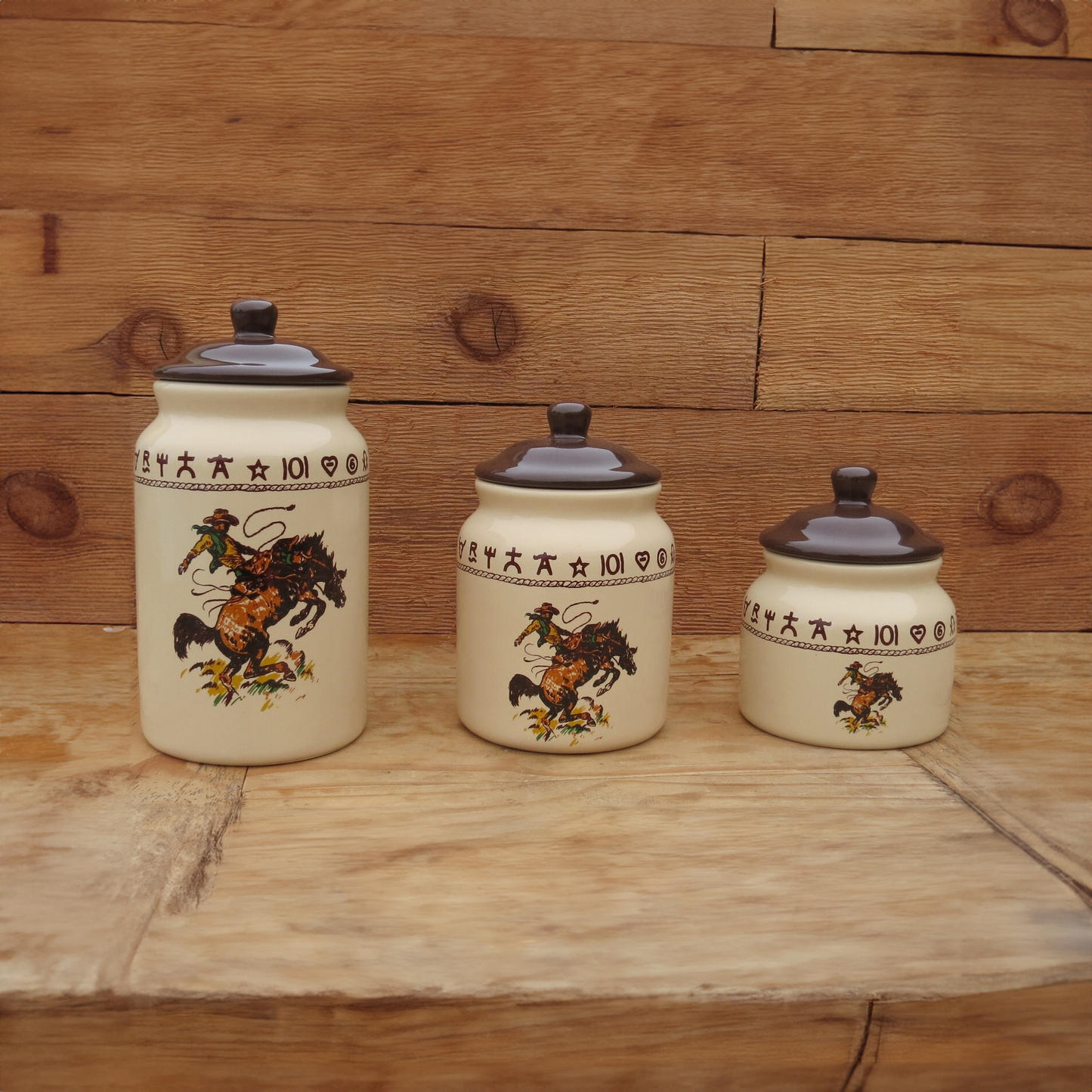 Three Piece Bronco Kitchen Canister Set