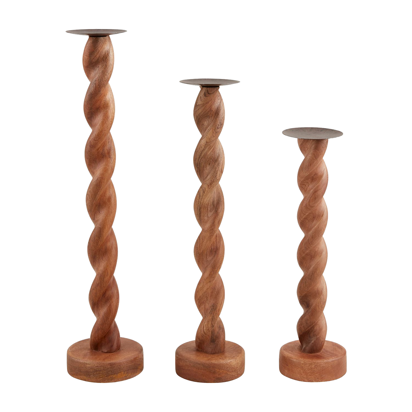 Twisted Wood Candlestick