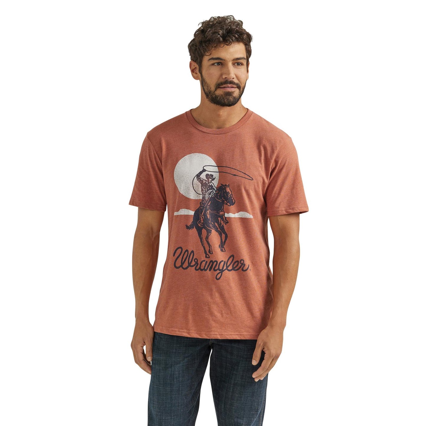 Wrangler Men's Desert Cowboy Graphic Short Sleeve Tee - Terra Cotta