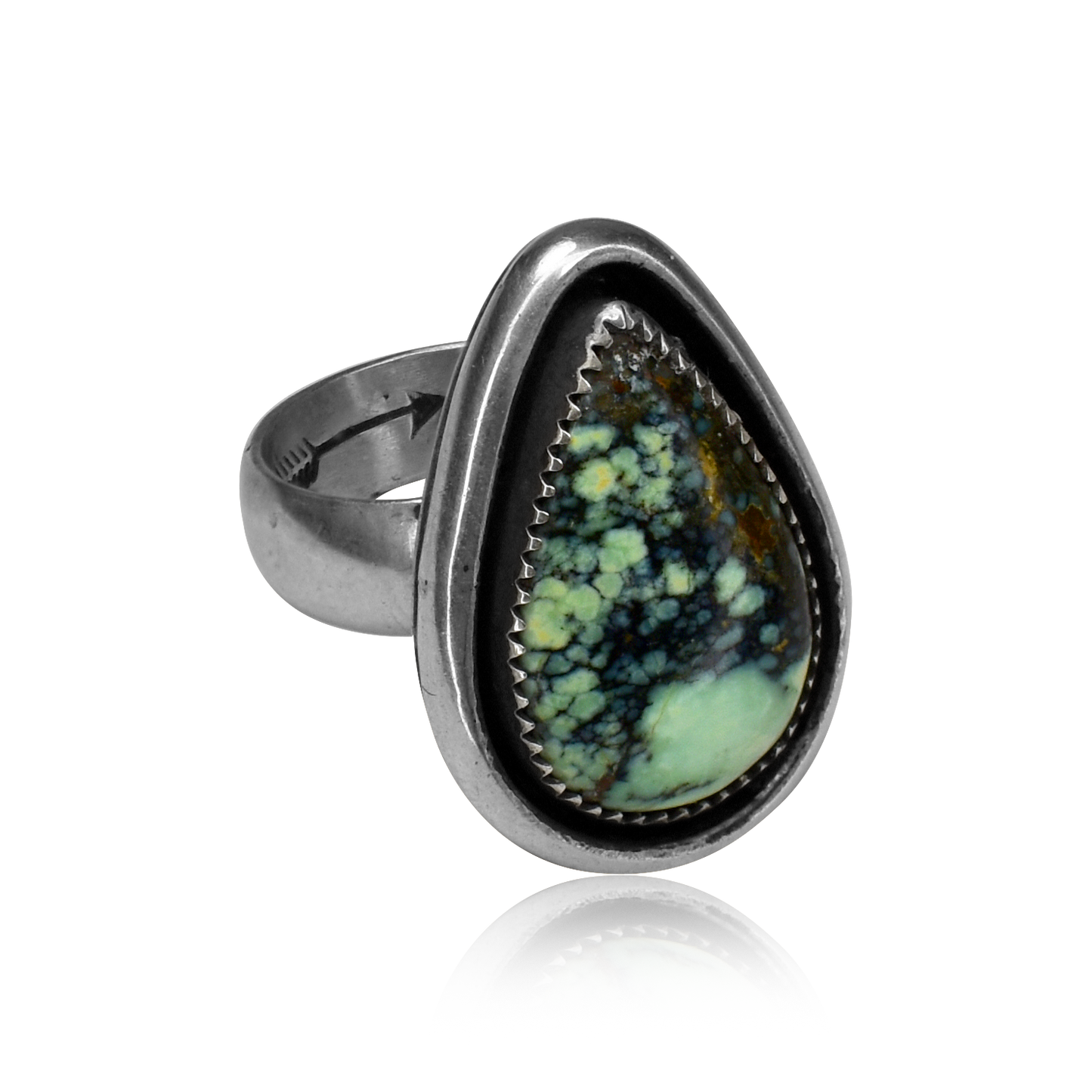 New Lander Turquoise Teardrop Ring by Justin Biltonen