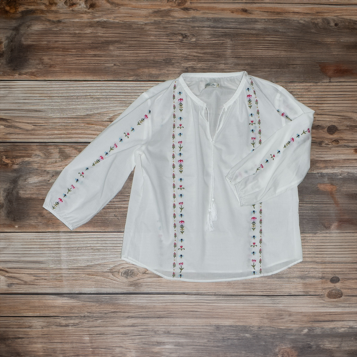 Tasha Polizzi Natalie Embroidered Woven Blouse - White