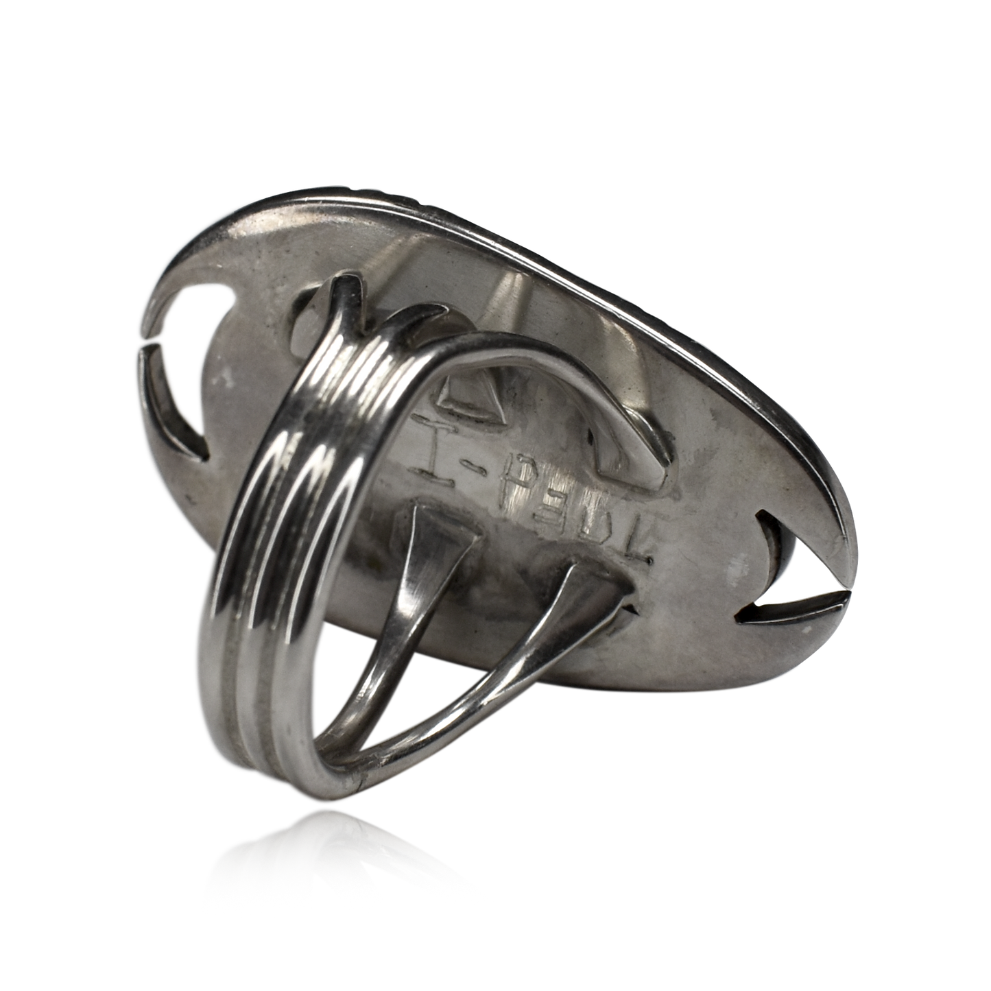 Blue Diamond Turquoise Stamped Vintage Cutout Ring