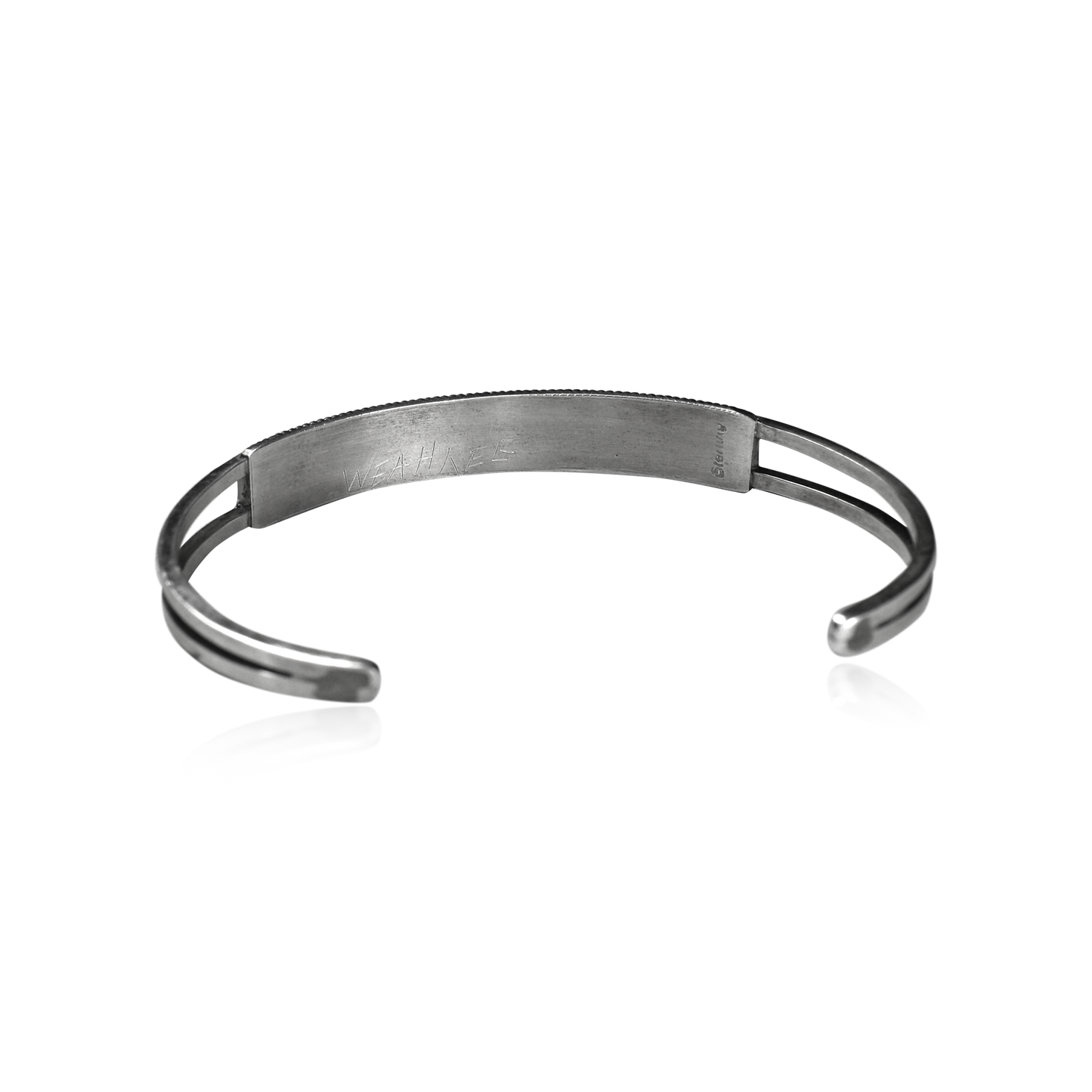 Weahkee Sterling Silver Cuff with Multi-Stone Geometric Inlay