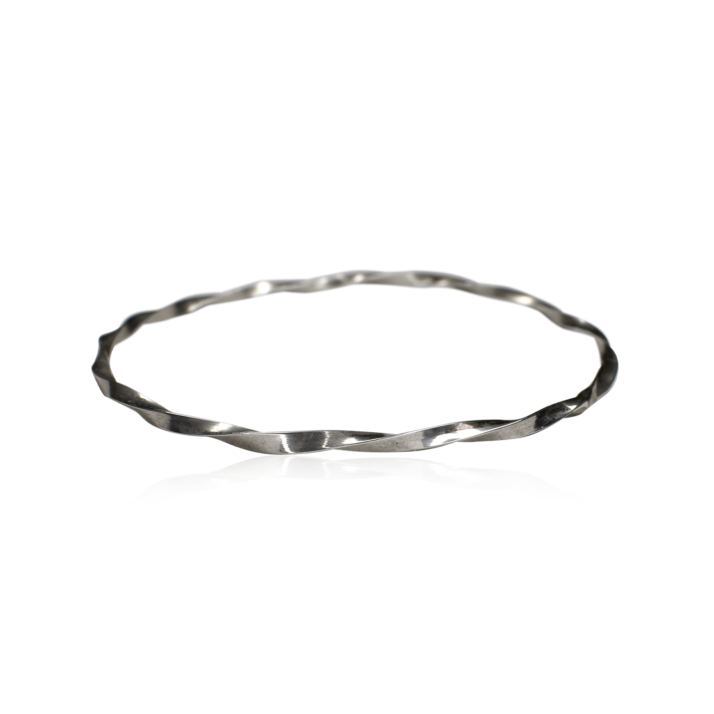 Twisted Spiral Stackable Sterling Silver Bangle