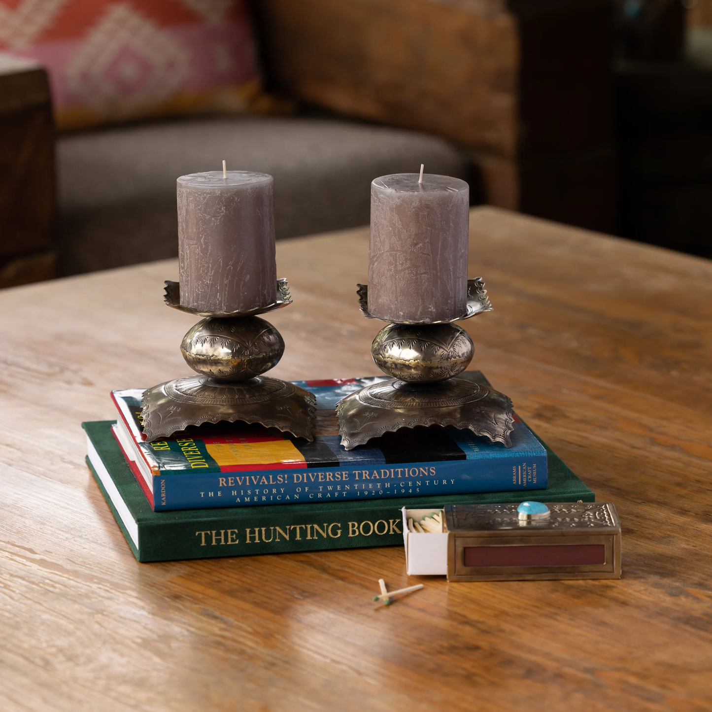 Stamped Candle Holders - Short Pair