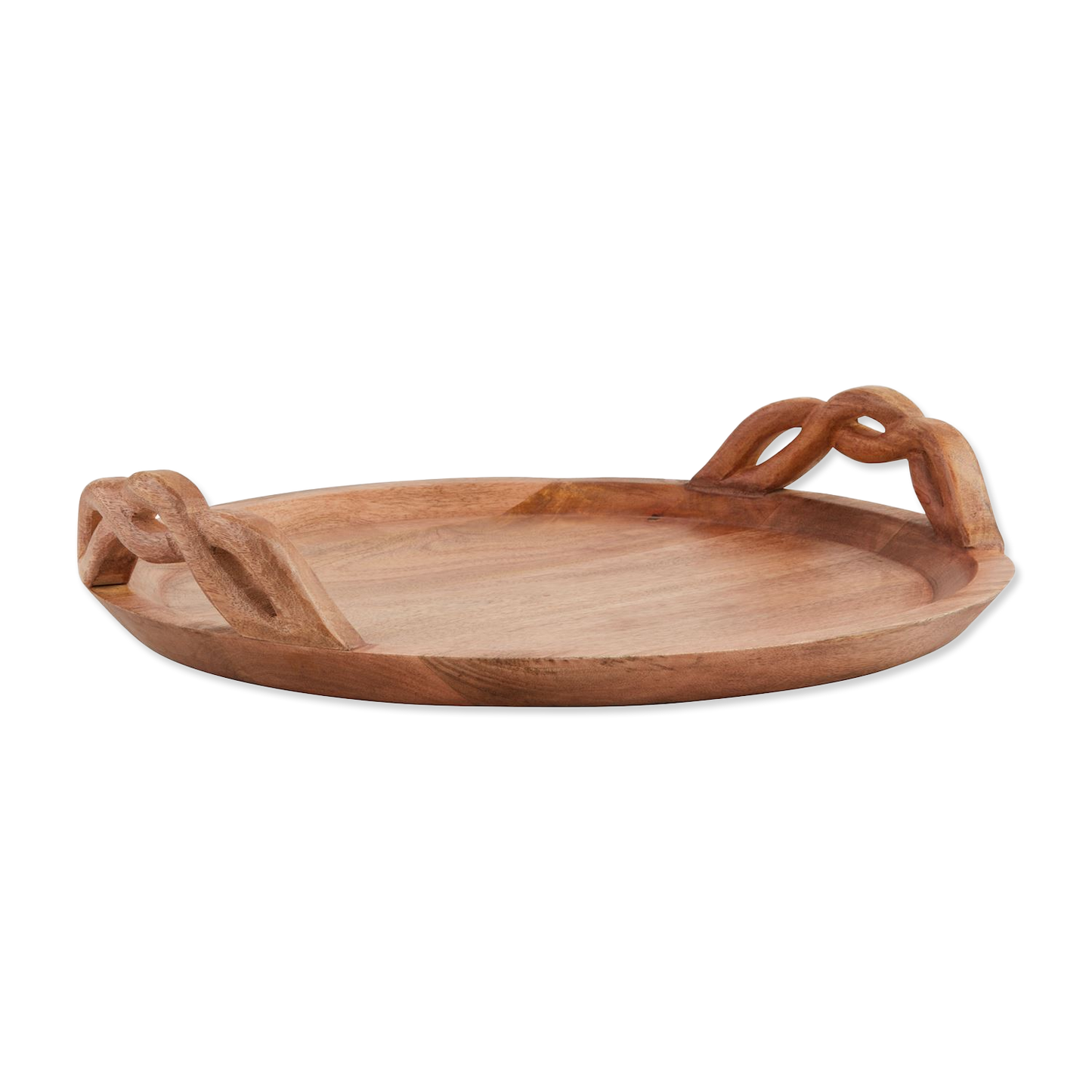 Twisted Handle Mango Wood Tray