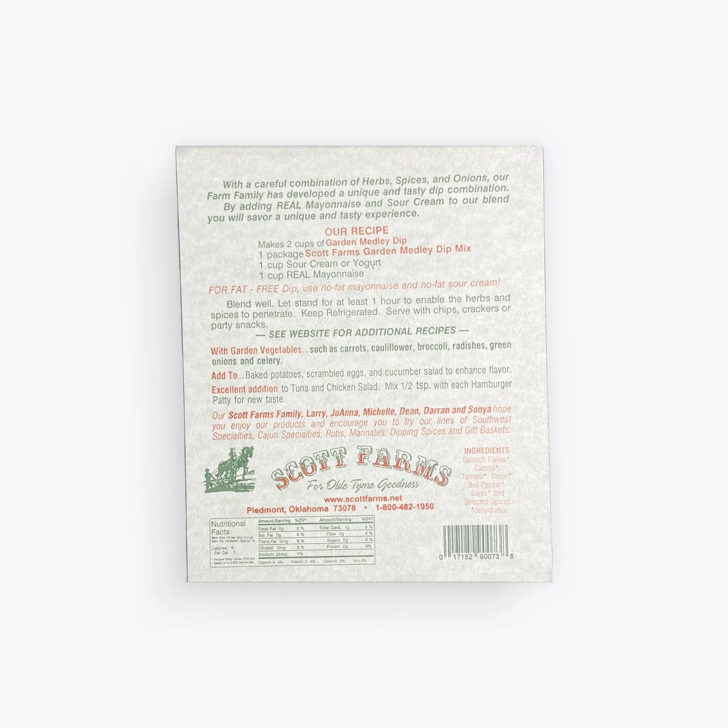 Scott Farms Garden Medley Dip Mix