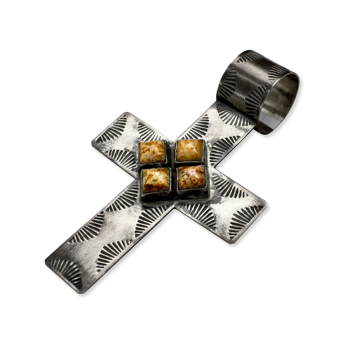 Picture Jasper Cluster Cross Pendant by Rocki Gorman