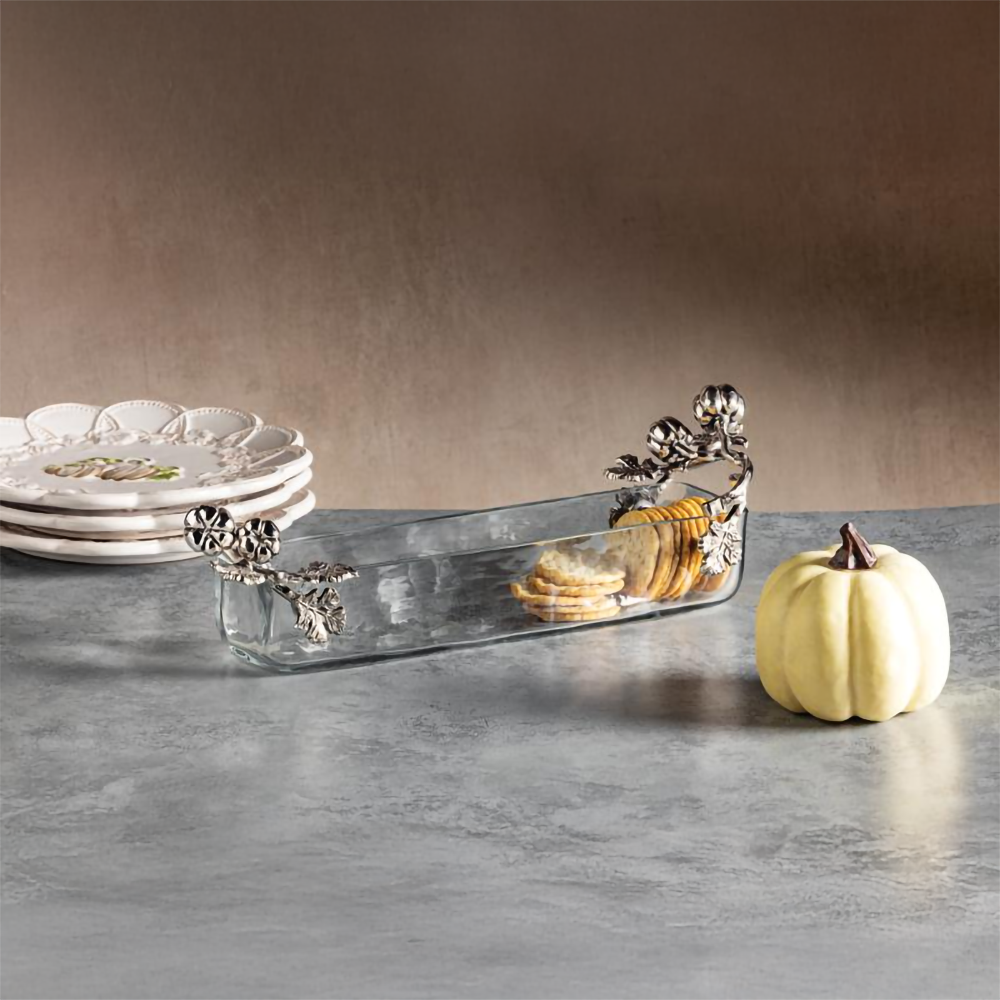 Glass Pumpkin Cracker Dish