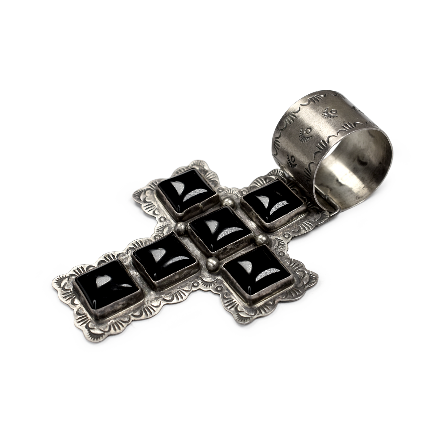 Six Stone Cross Pendant by Rocki Gorman