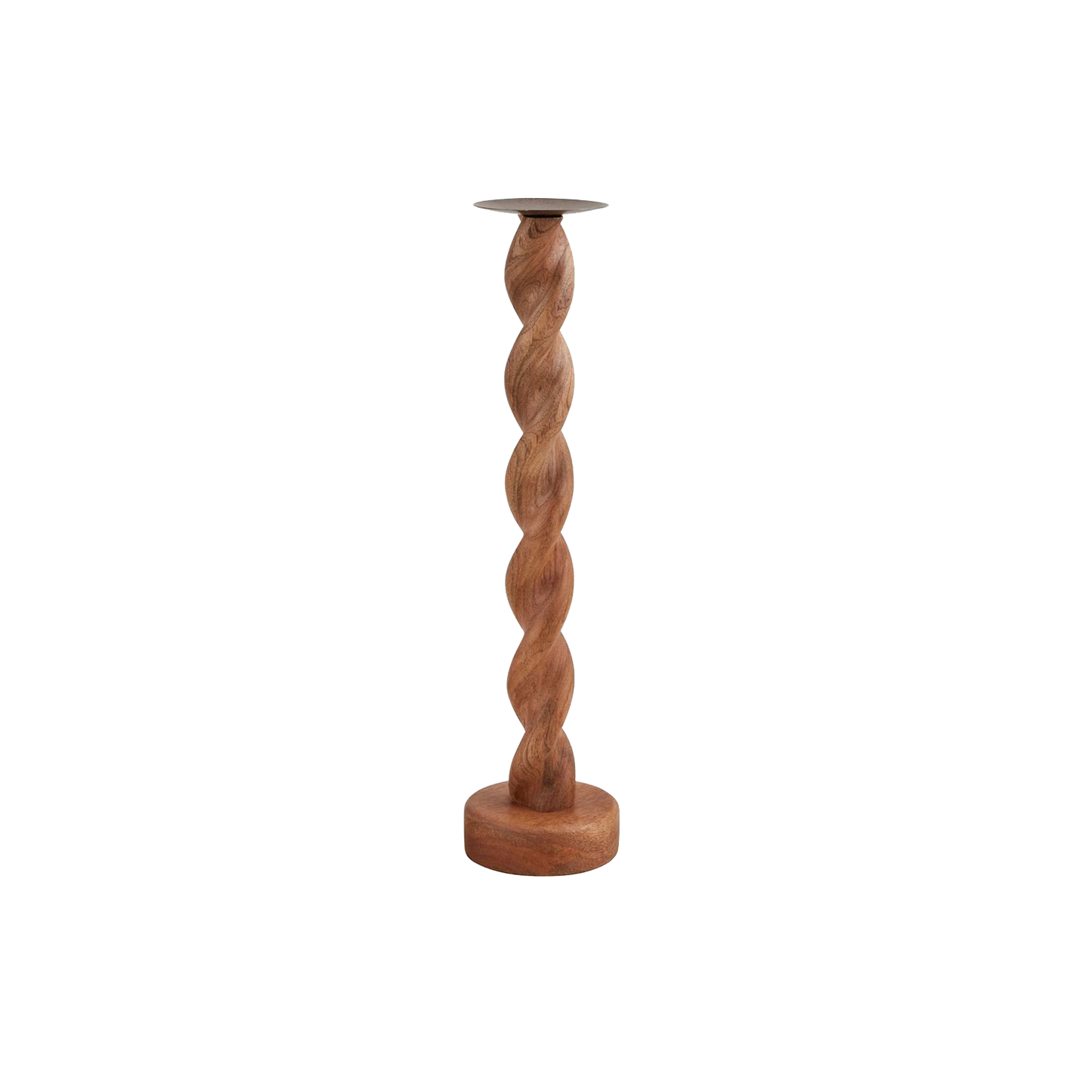 Twisted Wood Candlestick