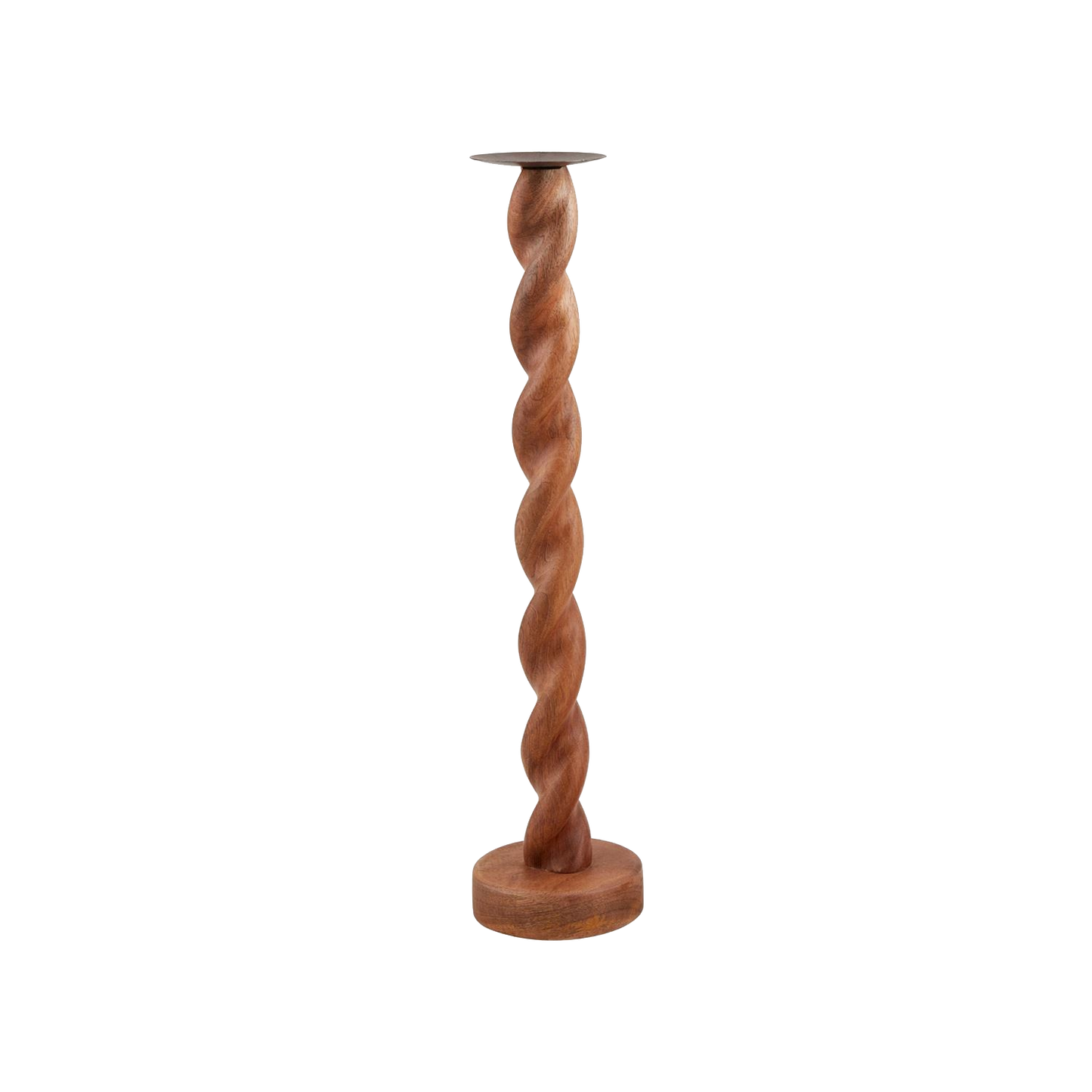 Twisted Wood Candlestick