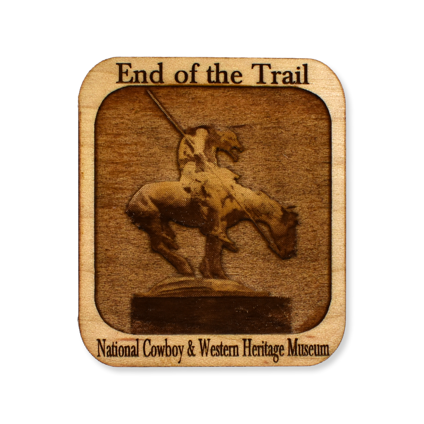 End of the Trail Woodcut Magnet