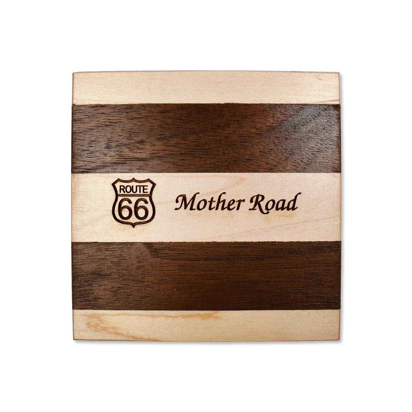 Route 66 Mother Road Wood Cut Coaster