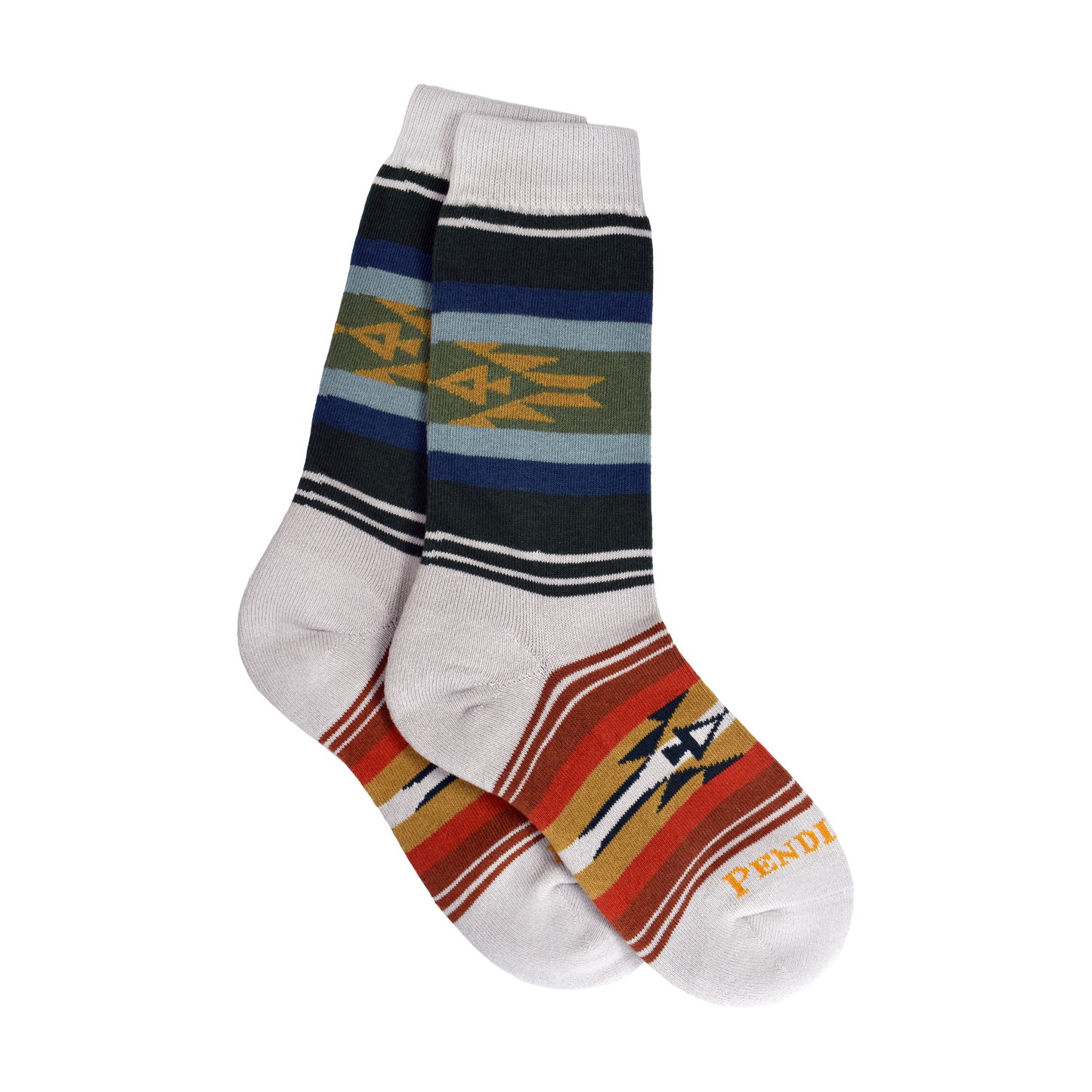 Pendleton Beach Stripe Crew Socks - Ivory