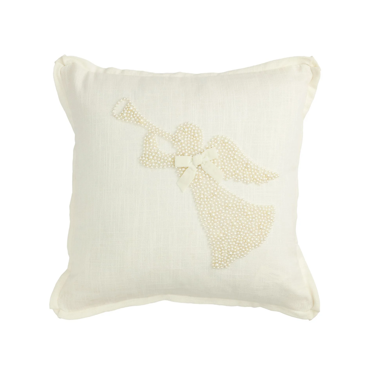 White Christmas Pearl Beaded Pillows
