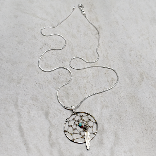 Sleeping Beauty Turquoise Dreamcatcher Necklace