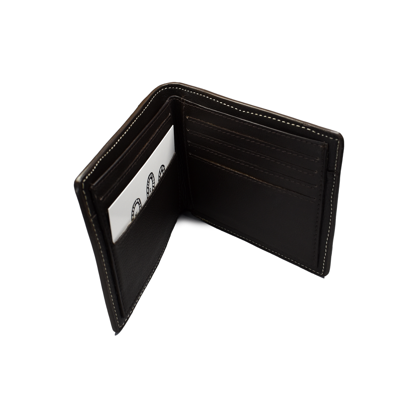 Heron Walk Café Noir Alligator Bifold Wallet with Tooled Panel