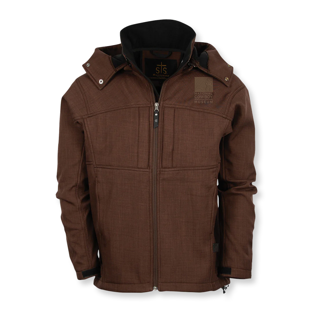 STS Ranchwear x NCWHM Men's Weston Softshell Logo Jacket - Chocolate
