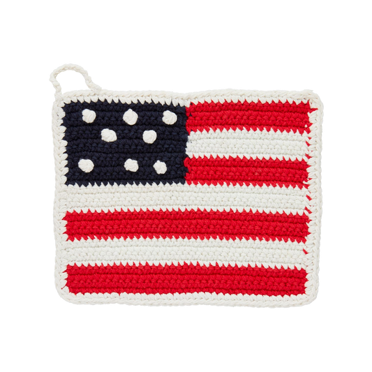 American Flag Crochet Pot Holder