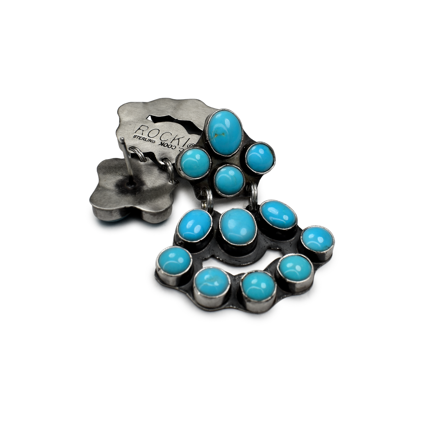 Sleeping Beauty Turquoise Mini Chandelier Earrings by Rocki Gorman