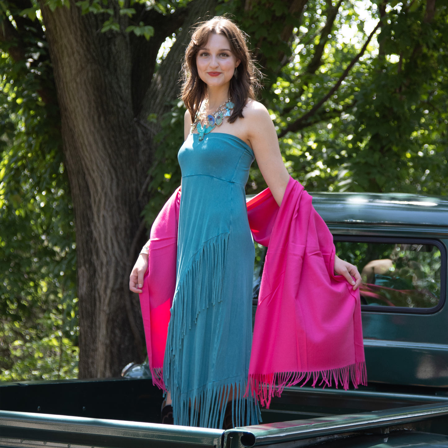 Magenta Oblong Cashmere Wrap