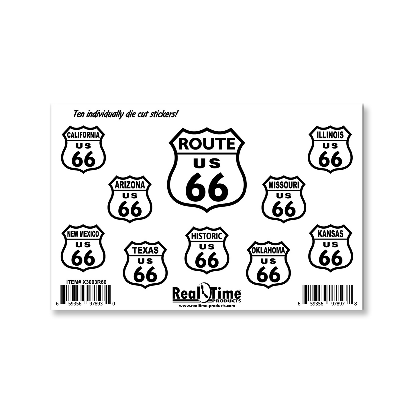 Route 66 Die Cut Sticker Pack