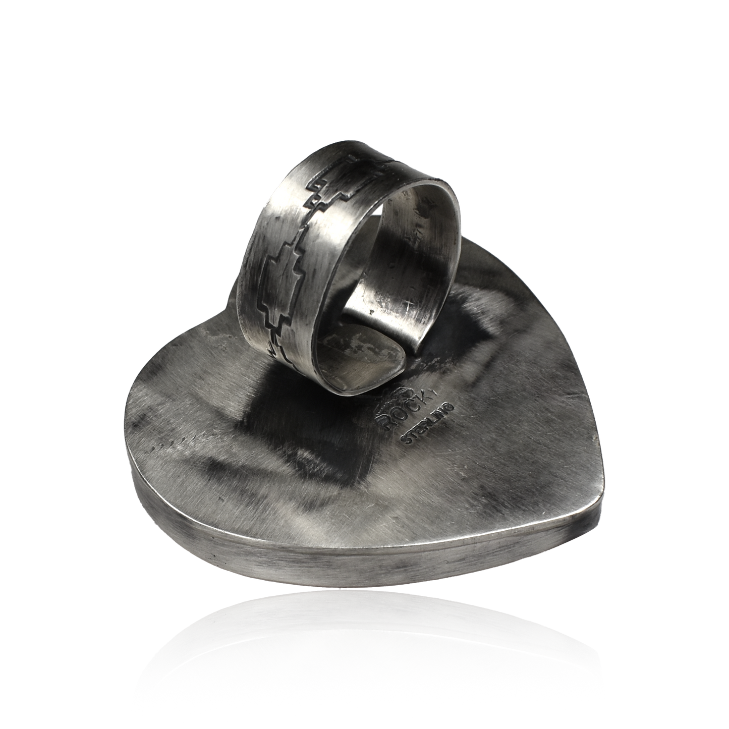 Large Pink Conch Shell Heart Ring by Rocki Gorman