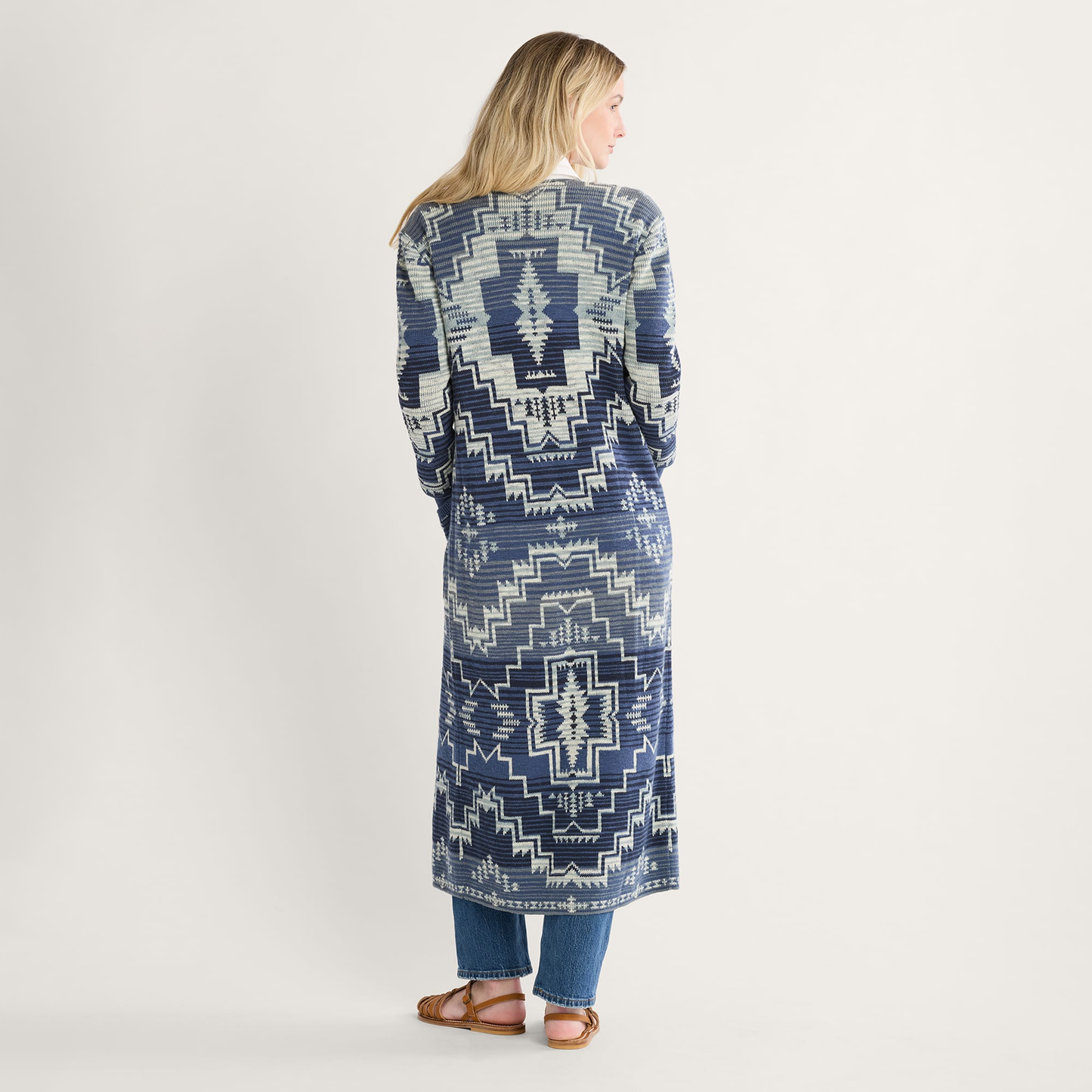 Pendleton Women's Cotton Duster Cardigan - Indigo Multi