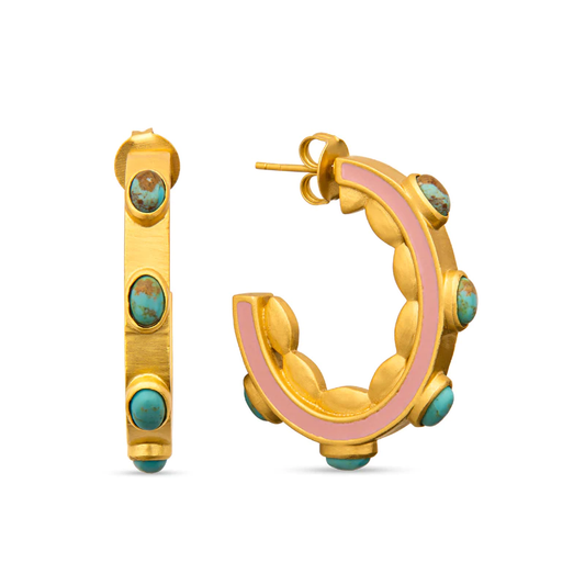 Christina Greene Turquoise Sea Hoop Earrings