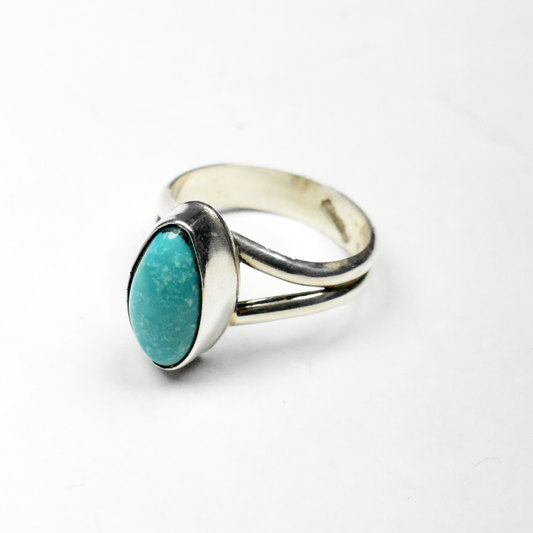 Sleeping Beauty Turquoise Rough Cut Marquise Ring