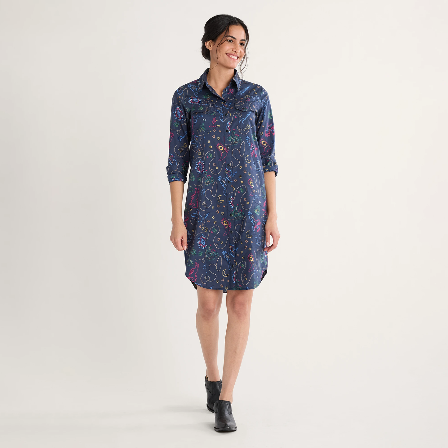 Pendleton Women's Western Print Gambler Shirt Dress