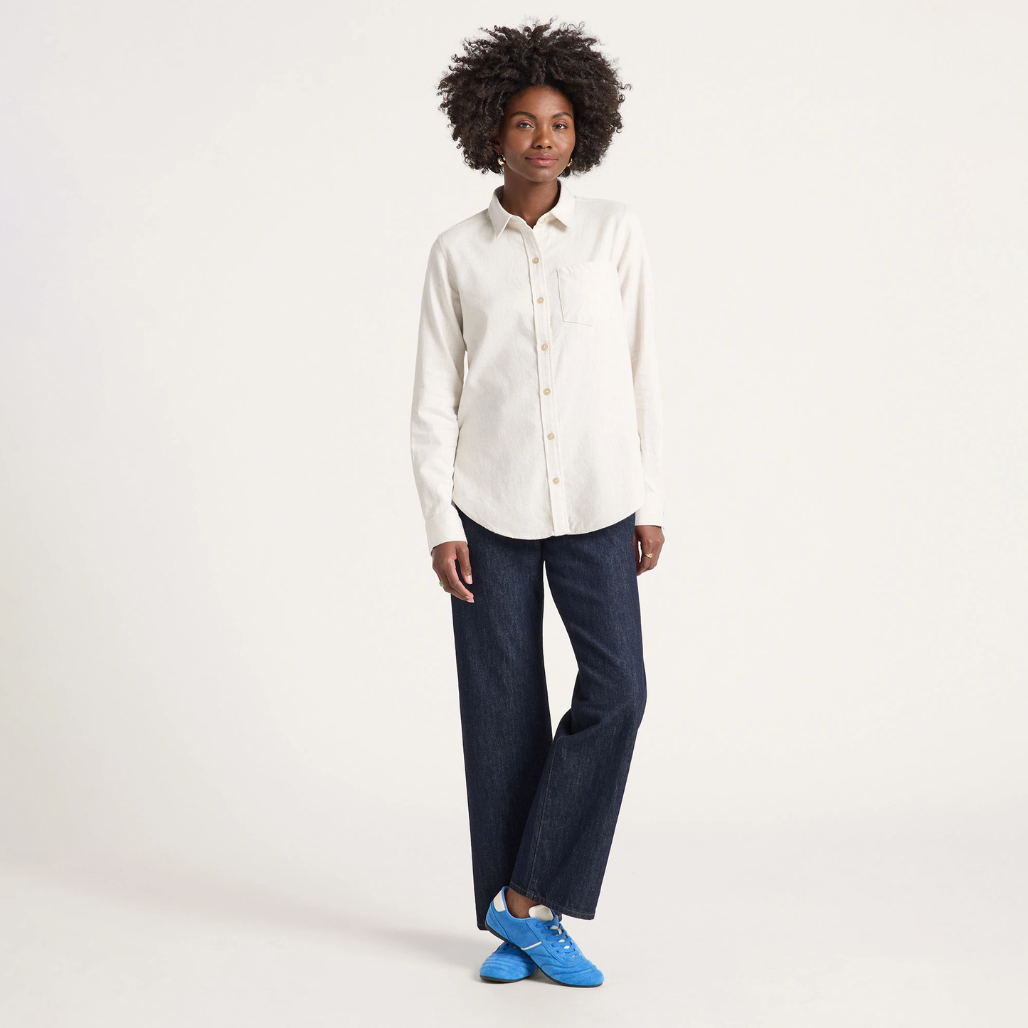 Pendleton Women's Cotton Flannel Relaxed Shirt - Natural