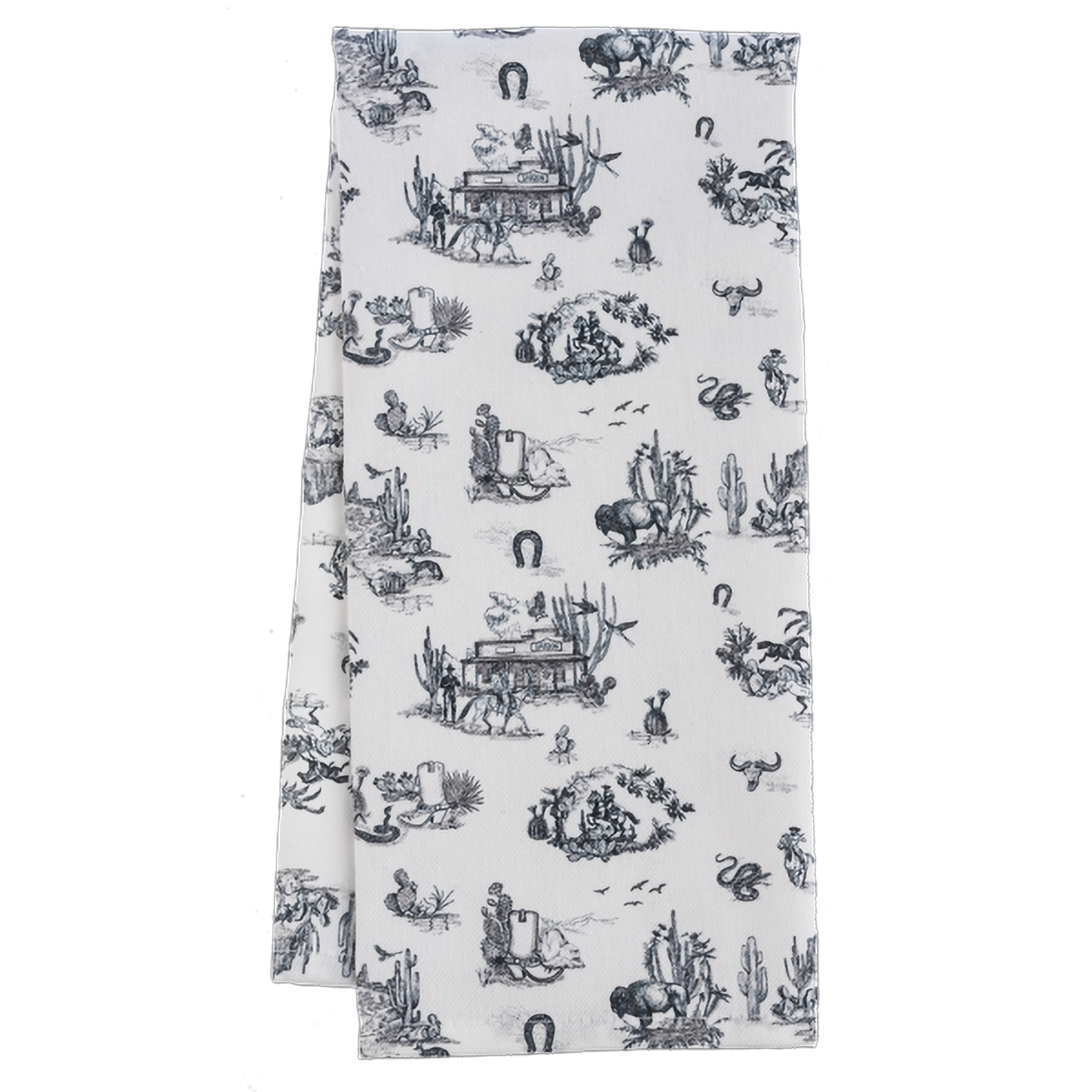 Western Toile Print Tea Towel