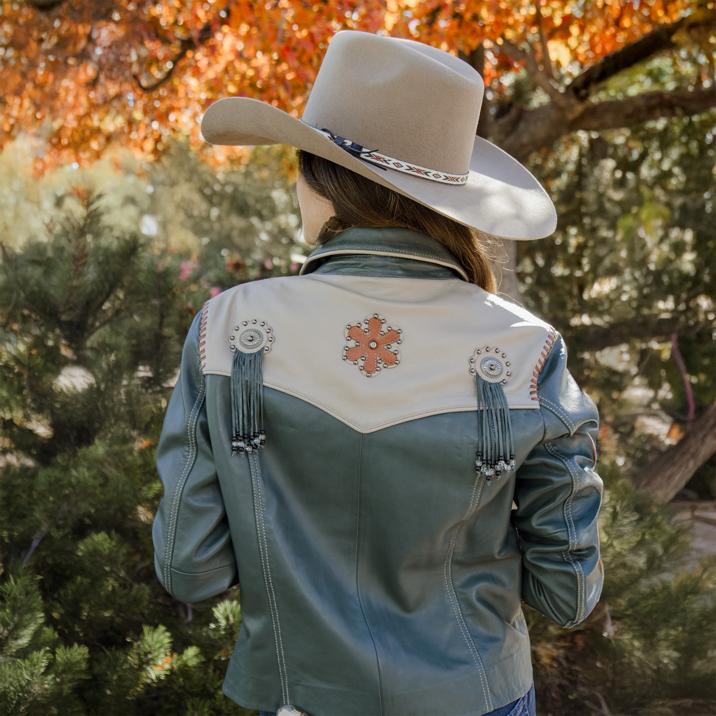 Women's Scully Trailflower Whipstitch Leather Jacket